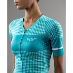 Bianchi Milano Remastered Short Sleeve Jersey Woman Vichy Green MISURA M